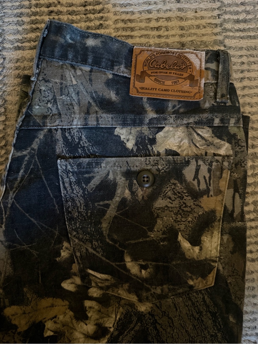 Cabela's Camouflage Real Tree Pants Jeans Brown/Green Camo Sz 34 Reg
